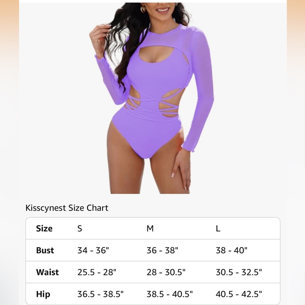 BLUE Long Sleeve Cutout Swimsuit